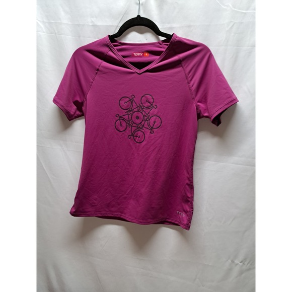 Terry Bicycles Tee Shirt Magenta Short Sleeve Cycling Activewear Womens Sm. - Picture 1 of 6